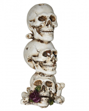Skull & Bone Tower With Rose 23cm 
