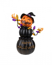 Happy Halloween Hexenkürbis Figur mit LED 20 cm 