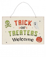 Trick Or Treaters Welcome Sign 20x30cm 