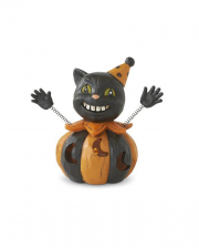Vintage Halloween Pumpkin Cat LED Figure 10cm 