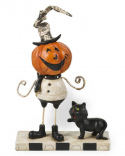 Vintage Pumpkin Male With Cat 19cm 