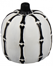 White Decorative Pumpkin With Bone Design 10cm 