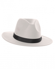 Weißer Filzhut mit Hutband 