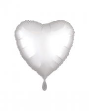 White Heart Foil Balloon Satin Optics