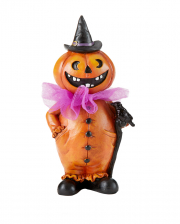 Witchy Pumpkin Figure With Witch Hat And Raven 19 Cm 