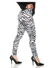 Zebra Kostüm Leggings Weiß 