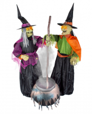 2 Kochende Hexen mit Hexenkessel 180cm 