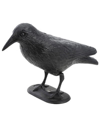 2 Schwarze Feder-Krähen Statuen – Realistische Halloween-Deko Für Drinnen & Draußen, Ca. 30,5 Cm