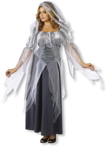 Weißes Geistercape Mit Kapuze - Gruseliges Halloween Kostüm Für Erwachsene