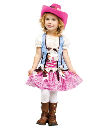 LUKIUP Cowgirl Kostüm 4-teilig - Mit Hut, Weste, Rock Und Bandana Für Mädchen