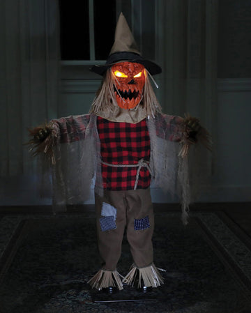 Solar Halloween Dekoration – Vogelscheuche Mit Kürbiskopf, 91,4 Cm Gartenstecker Metall, Für Außenbereich
