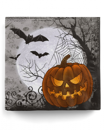 40 Halloween Servietten Mit Schädel-Motiv - Grusel-Deko Für Die Party