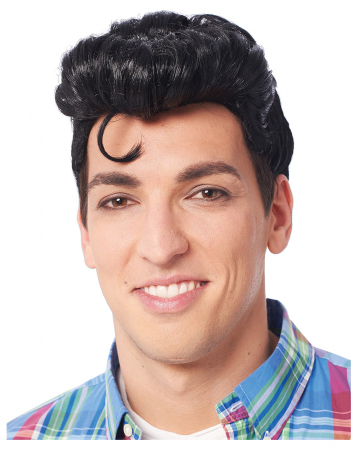 Men's 50s Black Pompadour Wig