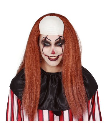 Clown Wig With Long Hair And Semi Bald ᐅ | Horror-Shop.com