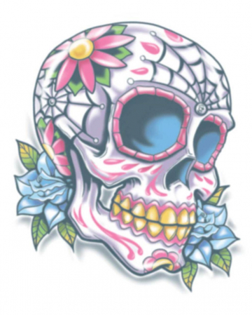 Day Of The Dead Glue Tattoo Sugar Skull 