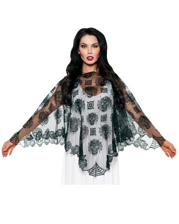 Day Of The Dead Lace Poncho 