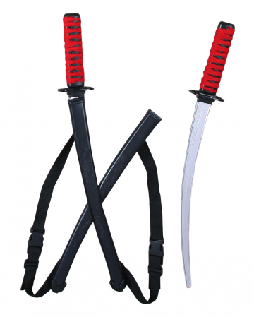 Double ninja sword set red Toy gun | horror-shop.com