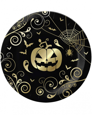Elegant Halloween Pumpkin Paper Plates 6 Pcs. 