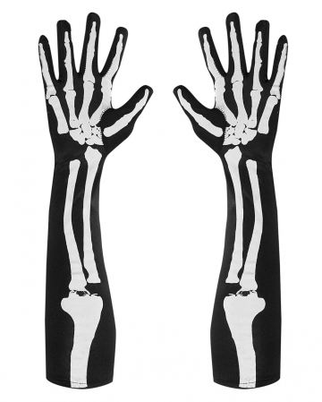 Ellbogenlange Skelett Handschuhe 