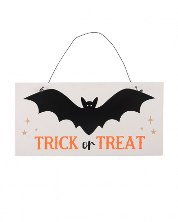 Bat Trick Or Treat Hanging Sign 