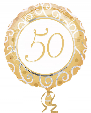 Folienballon 50. Geburtstag gold 