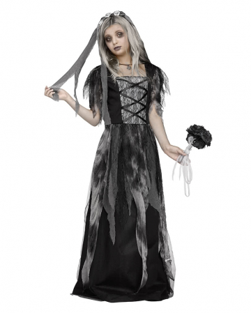 Graveyard Bride Child Costume with Veil L