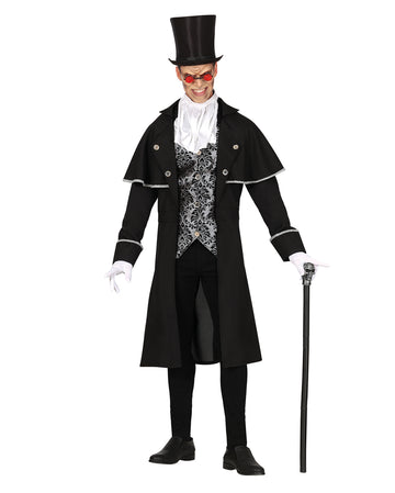 FIESTAS GUIRCA Vampir Kostüm Für Herren – Einheitsgröße, Inkl. Jacke Mit Brusttasche & Mantel