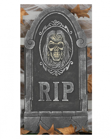 Gravestone With Skull RIP | as Halloween decoration | Horror-Shop.com