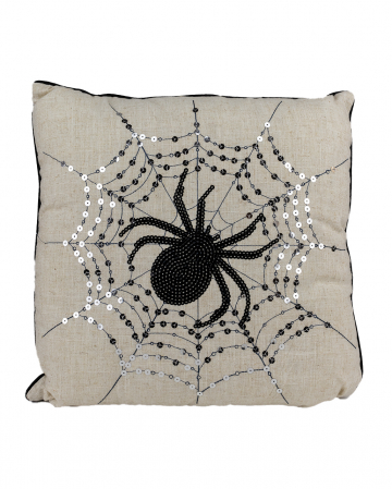 Halloween Pillow Spider In Cobwebs 40x40cm 
