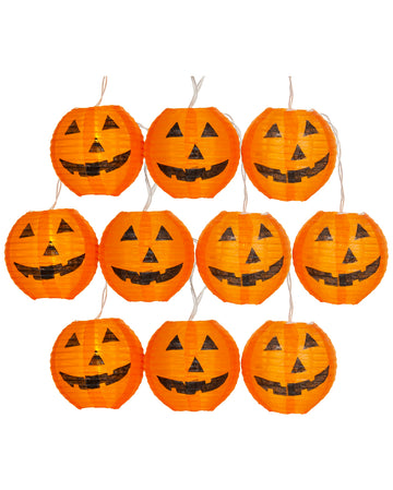 JSUEU Halloween Kürbis Lichterkette, 20 LEDs, 3 M, Batteriebetrieben, Wasserdicht, Mit Blink-/Dauerlicht, Für Indoor/Outdoor
