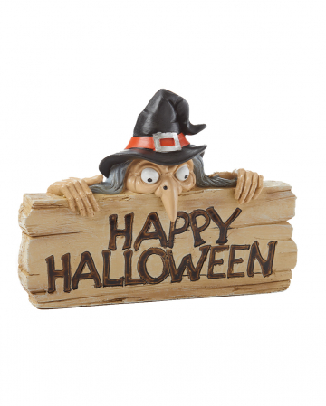 Happy Halloween Witch Decorative Sign 21 Cm 🎃 Order NOW! | Horror-Shop.com 