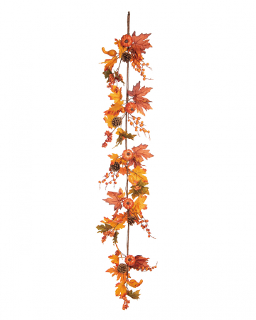 Autumn Leaves & Berries Garland 150cm To decorate | Horror-Shop.com