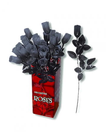 Kunstrose schwarz-weiß als Gothic Deko | Horror-Shop.com