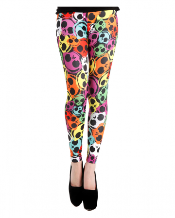 Leggings With Colorful Skulls 