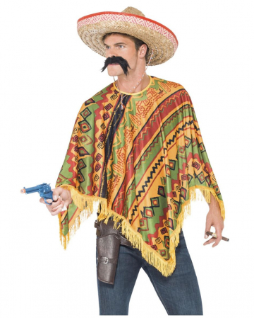 Mexican poncho with beard 