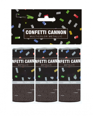 3 Pcs Multi Color Confetti Cannon 10,5cm 