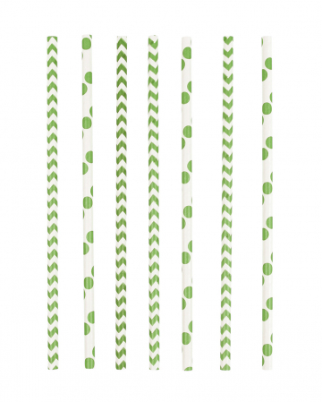 24 Paper Straws Green 