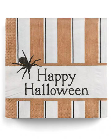 Retro Halloween Napkins With Spider 16 Pcs 