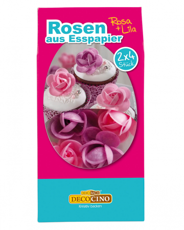 Rosen aus Esspapier rosa/lila 