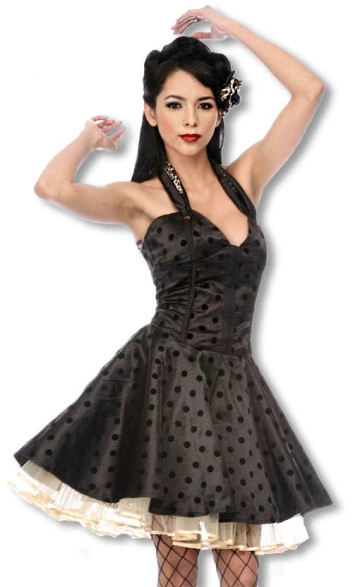 Satin Petticoat Kleid mit Leoparden Muster S / 36