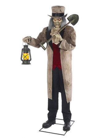 Gravedigger With Lamp Halloween Animatronic | Horror-Shop.com