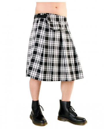 Short Kilt Black Pistol Tartan black / white 