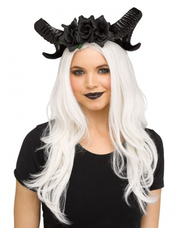 Black Demons Horns With Roses 