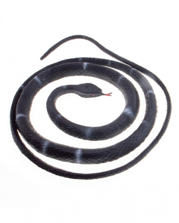 Schwarze Schlange aus Latex 80cm 