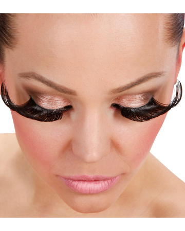 Schwarze Super lange Kunst Wimpern fr Halloween | Horror-Shop.com