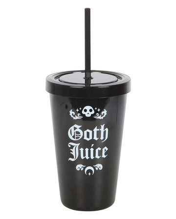 Goth-Wasserflasche Edelstahl – Doppelwandig, Vakuumisoliert, 120 Ml, Mit Trinkhalm & Auslaufsicherem Deckel