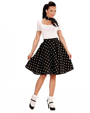 Black 50s Polka Dot & Scarf 