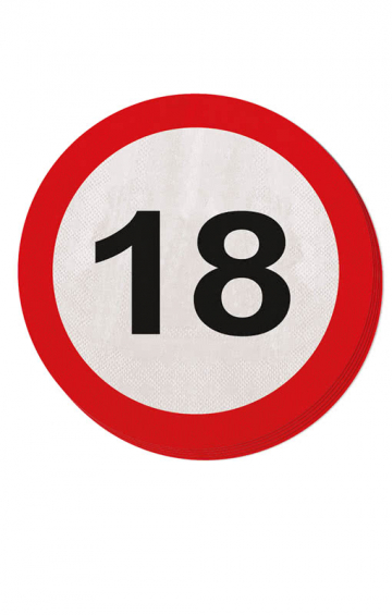 Serviette Verkehrsschild 18 