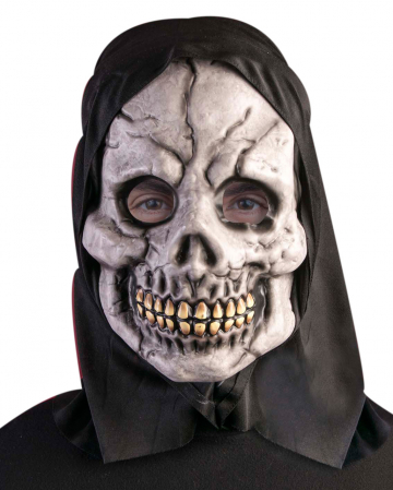 Grim Reaper Halloween Latex Mask Fancy Dress Hooded Skeleton Costume Accessory 