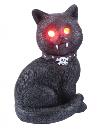 Zombie Katze Kitty Cat mit Sound und LED Augen 28cm Halloween Deko Zombiekatze 
